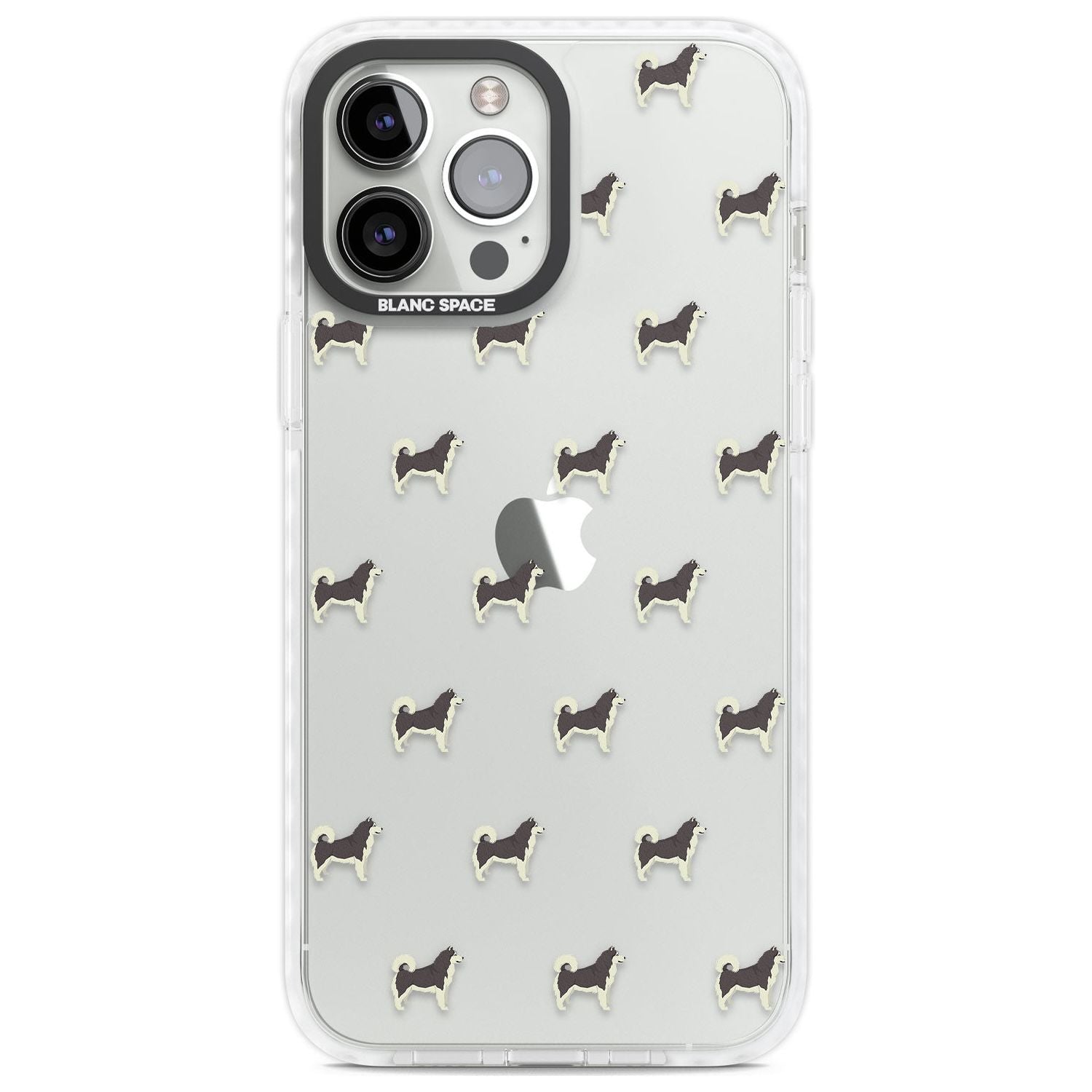 Alaskan Malamute Dog Pattern Clear Phone Case iPhone 13 Pro Max / Impact Case,iPhone 14 Pro Max / Impact Case Blanc Space