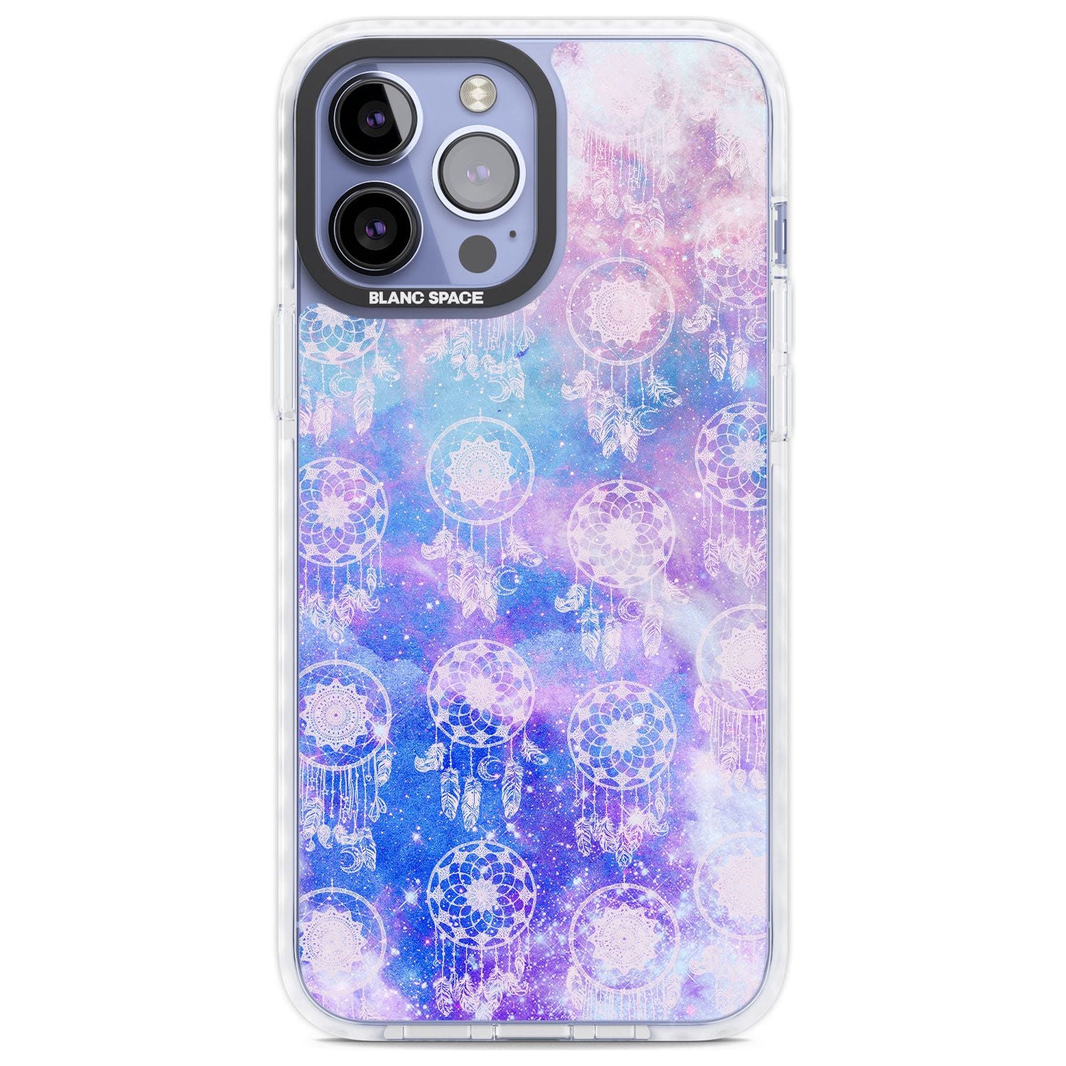 Dreamcatcher Pattern Galaxy Print Tie Dye Phone Case iPhone 13 Pro Max / Impact Case,iPhone 14 Pro Max / Impact Case Blanc Space