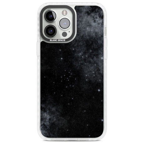 Night Sky Galaxies: Shimmering Stars Phone Case iPhone 13 Pro Max / Impact Case,iPhone 14 Pro Max / Impact Case Blanc Space