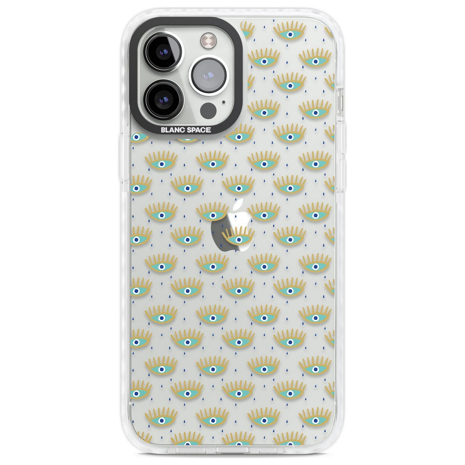 Crying Eyes (Clear) Psychedelic Eyes Pattern Phone Case iPhone 13 Pro Max / Impact Case,iPhone 14 Pro Max / Impact Case Blanc Space