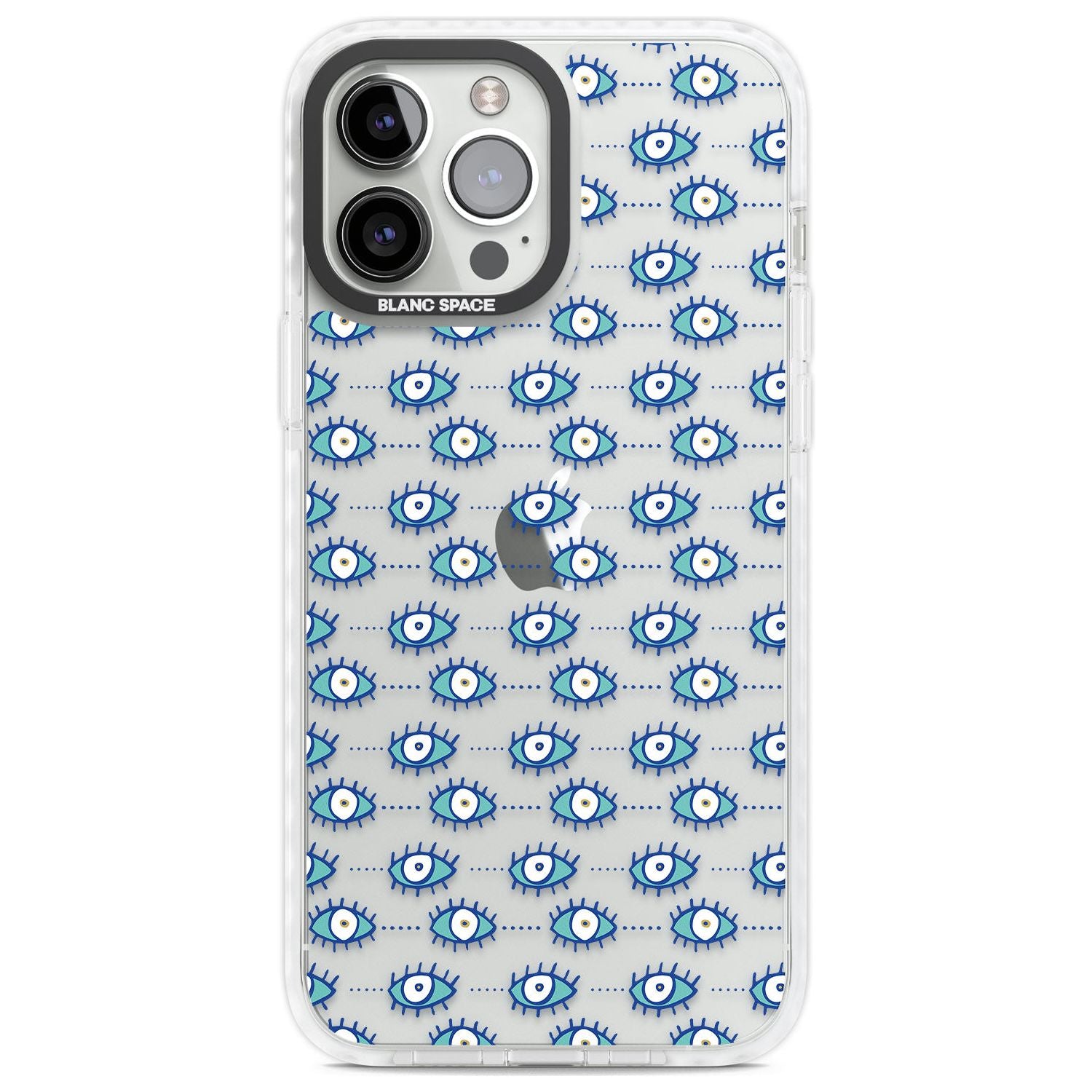 Crazy Eyes (Clear) Psychedelic Eyes Pattern Phone Case iPhone 13 Pro Max / Impact Case,iPhone 14 Pro Max / Impact Case Blanc Space