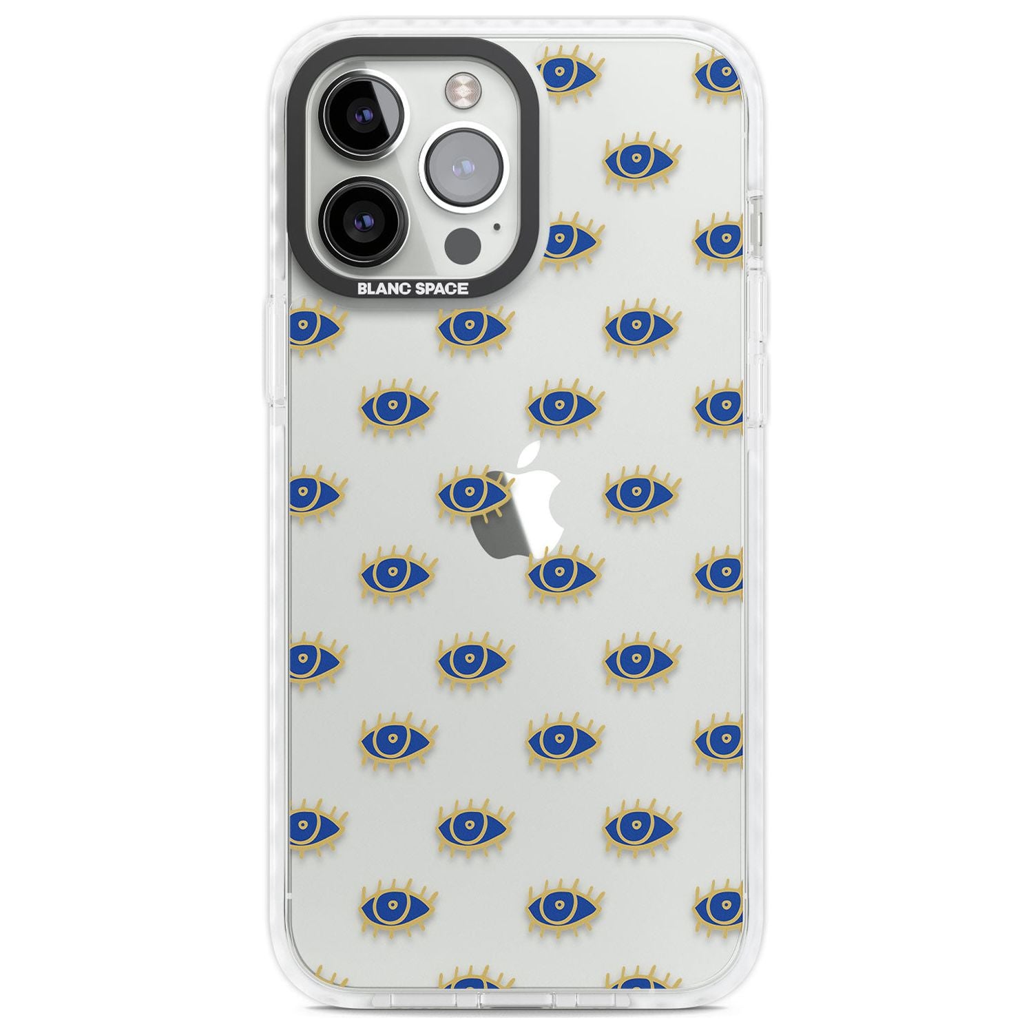 Gold Eyes (Clear) Psychedelic Eyes Pattern Phone Case iPhone 13 Pro Max / Impact Case,iPhone 14 Pro Max / Impact Case Blanc Space