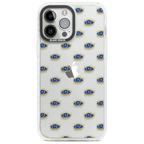 Gold Eyes (Clear) Psychedelic Eyes Pattern Phone Case iPhone 13 Pro Max / Impact Case,iPhone 14 Pro Max / Impact Case Blanc Space