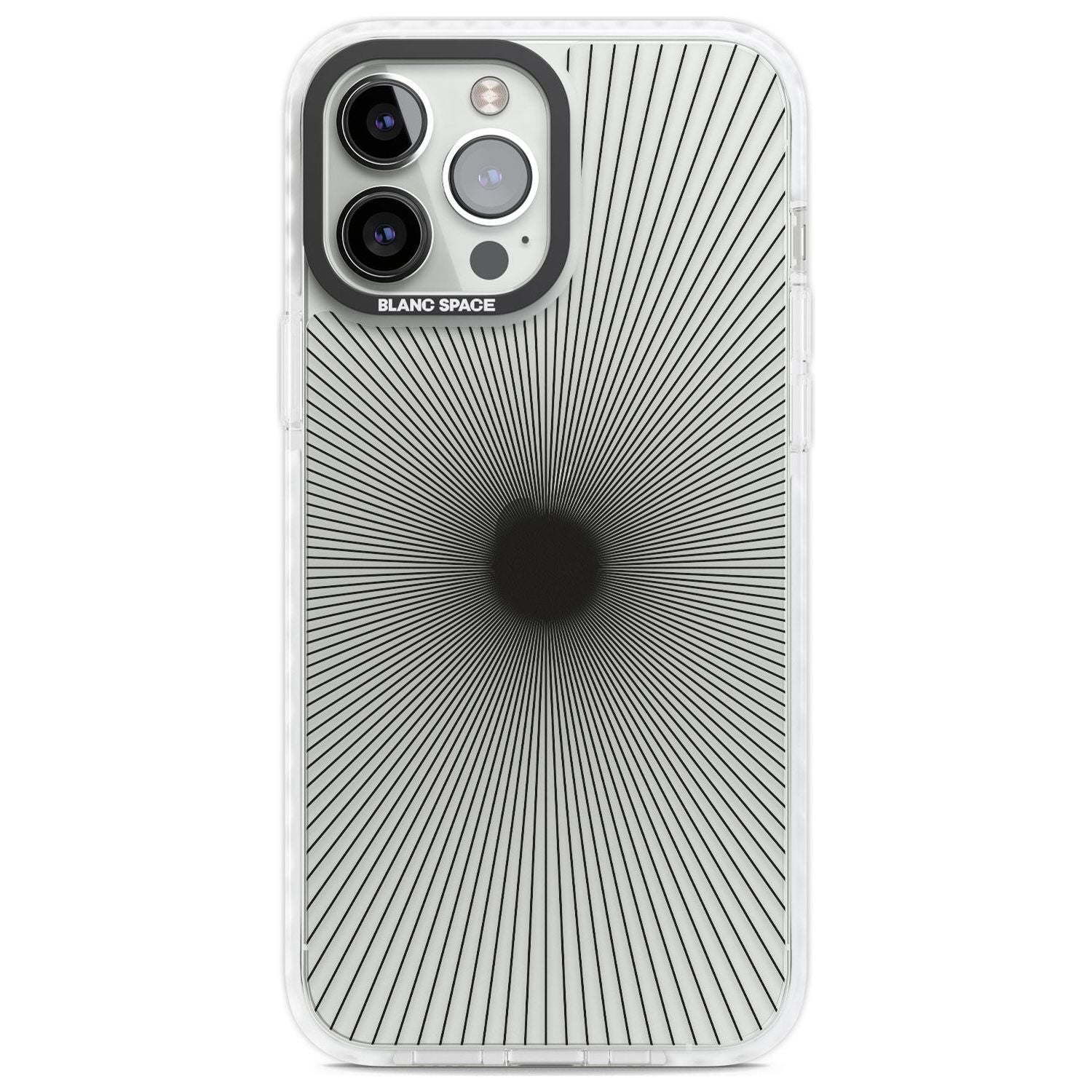 Abstract Lines: Sunburst Phone Case iPhone 13 Pro Max / Impact Case,iPhone 14 Pro Max / Impact Case Blanc Space