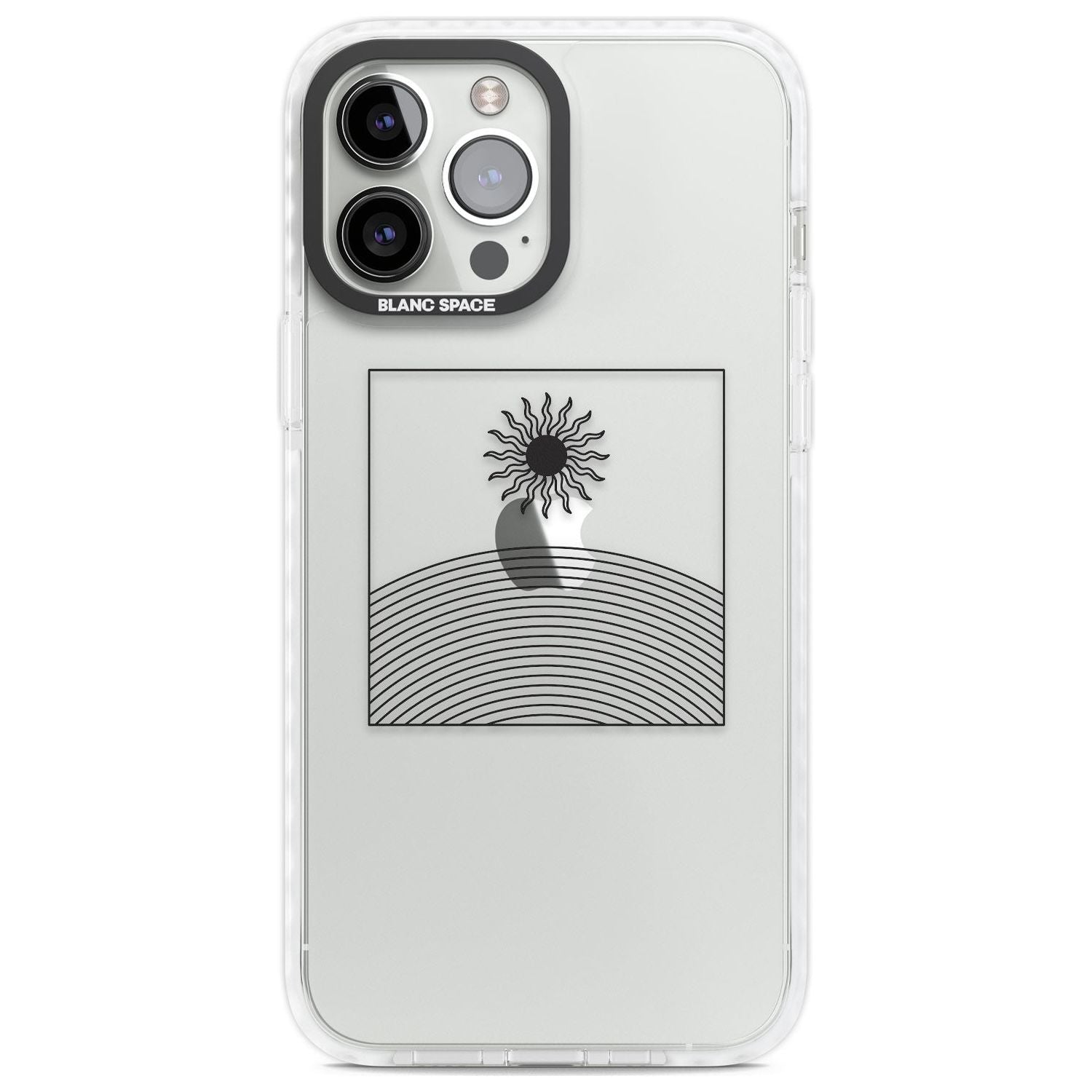 Framed Linework: Rising Sun Phone Case iPhone 13 Pro Max / Impact Case,iPhone 14 Pro Max / Impact Case Blanc Space