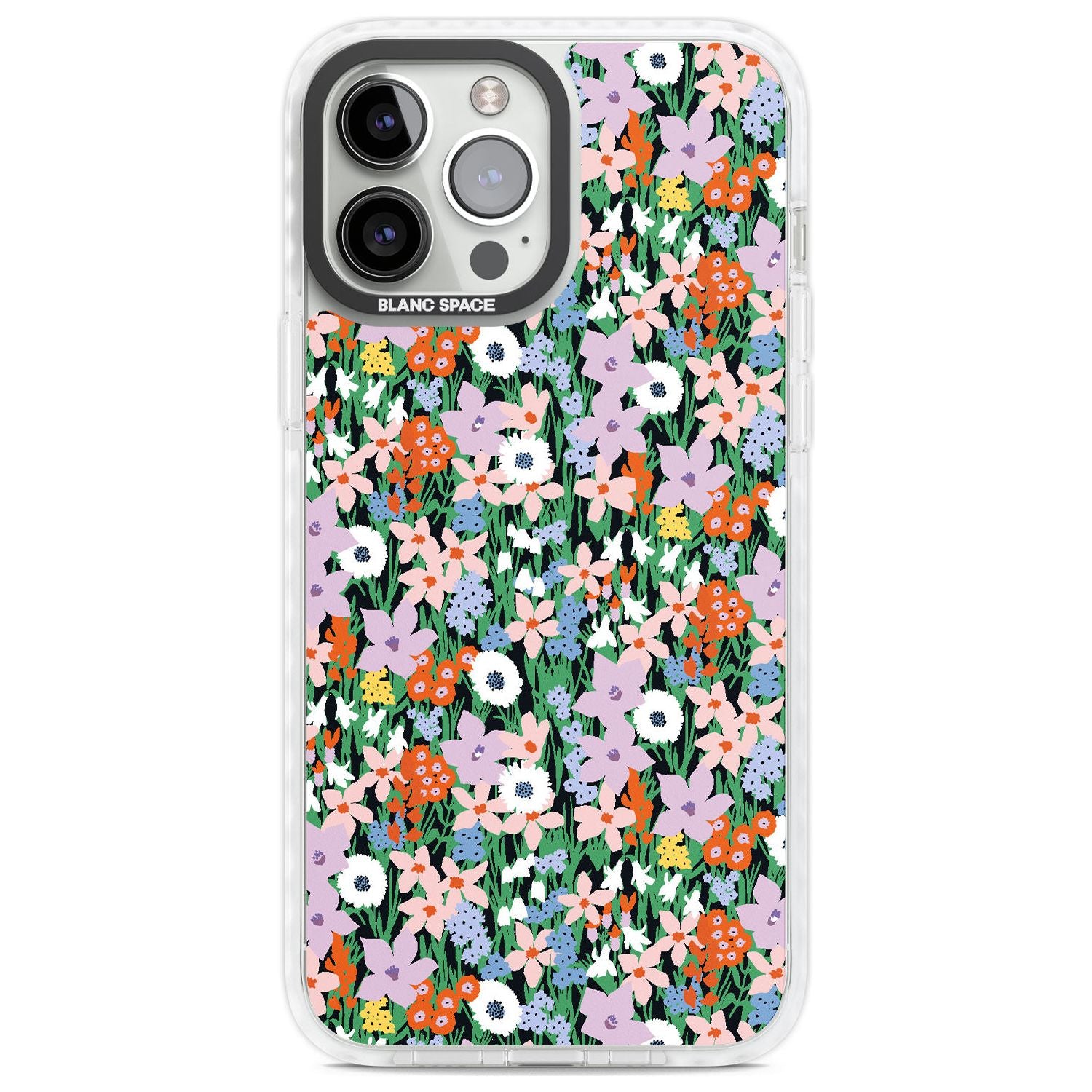 Jazzy Floral Mix: Solid Phone Case iPhone 13 Pro Max / Impact Case,iPhone 14 Pro Max / Impact Case Blanc Space