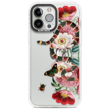 Floral Snake Phone Case iPhone 13 Pro Max / Impact Case,iPhone 14 Pro Max / Impact Case Blanc Space