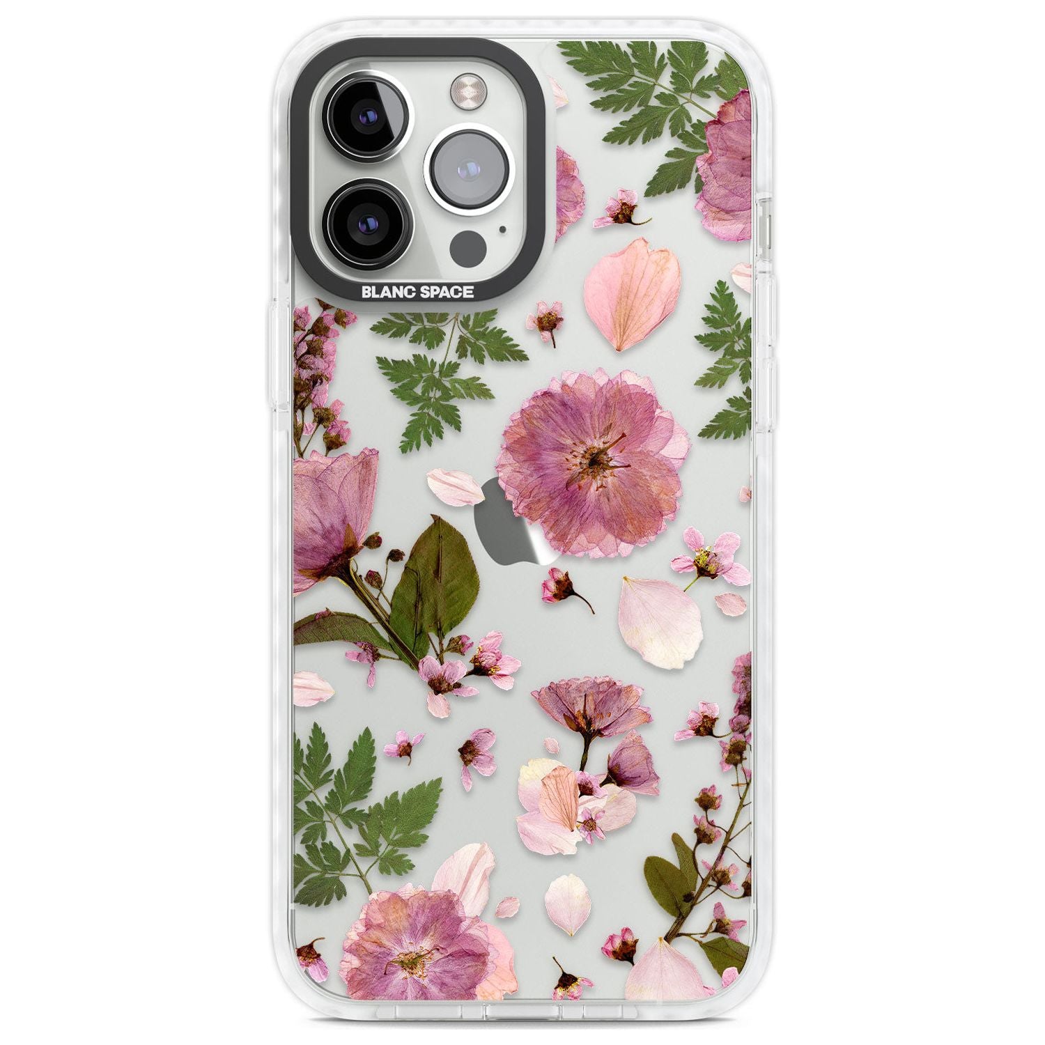 Natural Arrangement of Flowers & Leaves Design Phone Case iPhone 13 Pro Max / Impact Case,iPhone 14 Pro Max / Impact Case Blanc Space