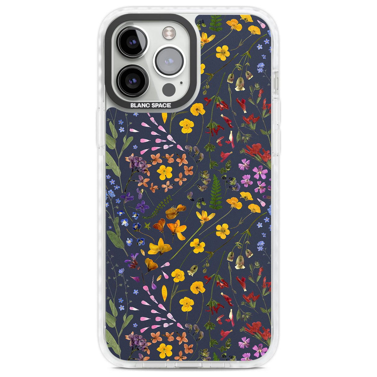 Wildflower & Leaves Cluster Design - Navy