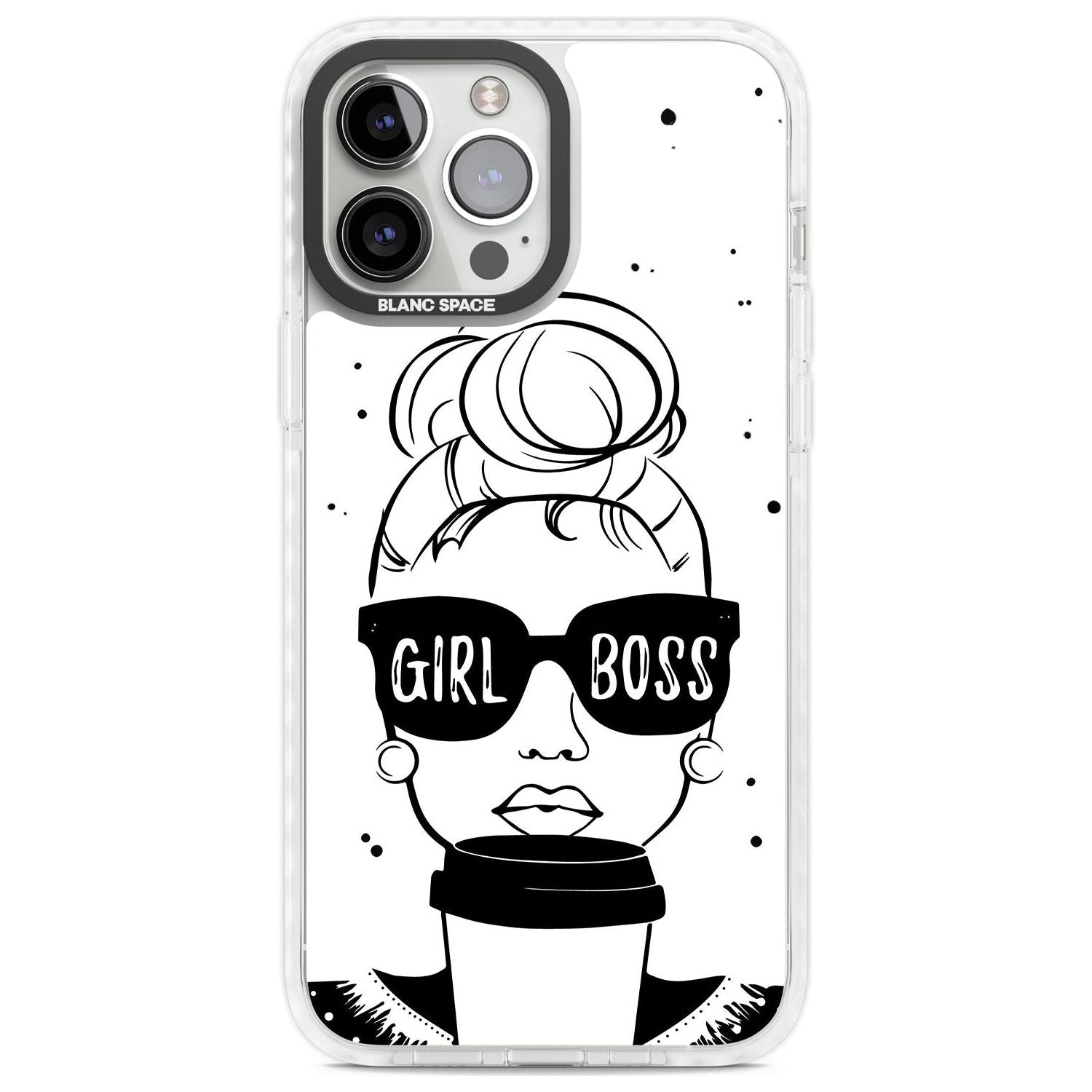 Girl Boss Phone Case iPhone 13 Pro Max / Impact Case,iPhone 14 Pro Max / Impact Case Blanc Space