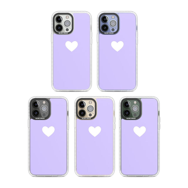 Single Heart White & Pale Purple