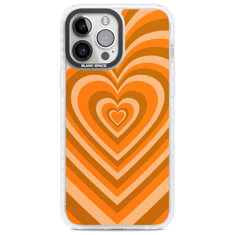 Orange Heart Illusion Phone Case iPhone 13 Pro Max / Impact Case,iPhone 14 Pro Max / Impact Case Blanc Space