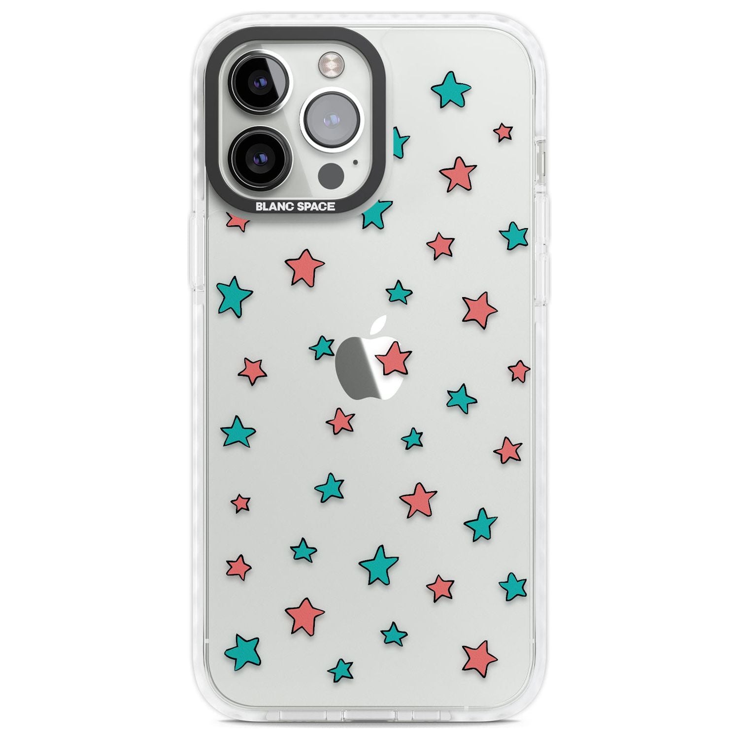 Heartstopper Stars Pattern Phone Case iPhone 13 Pro Max / Impact Case,iPhone 14 Pro Max / Impact Case Blanc Space