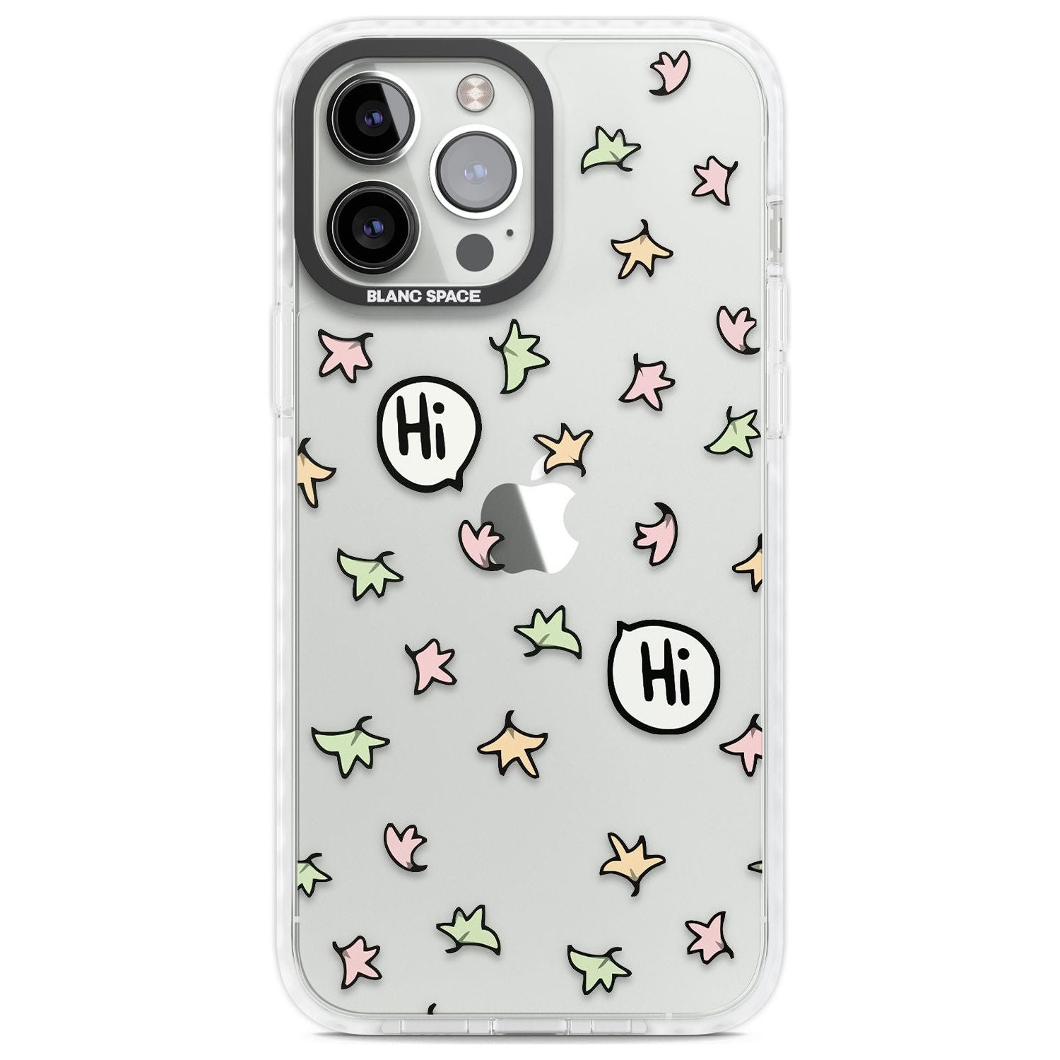 Heartstopper Leaves Pattern Phone Case iPhone 13 Pro Max / Impact Case,iPhone 14 Pro Max / Impact Case Blanc Space