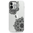 Black Henna Florals Phone Case iPhone 13 Pro Max / Impact Case,iPhone 14 Pro Max / Impact Case Blanc Space