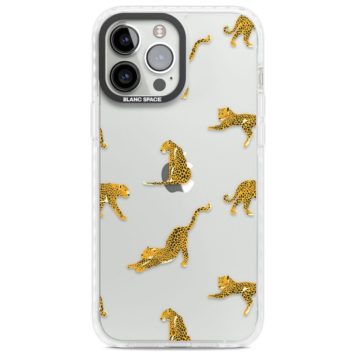 Clear Jaguar Jungle Cat Pattern Phone Case iPhone 13 Pro Max / Impact Case,iPhone 14 Pro Max / Impact Case Blanc Space