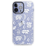 Forest Animal Silhouettes: White/Clear Phone Case iPhone 13 Pro Max / Impact Case,iPhone 14 Pro Max / Impact Case Blanc Space