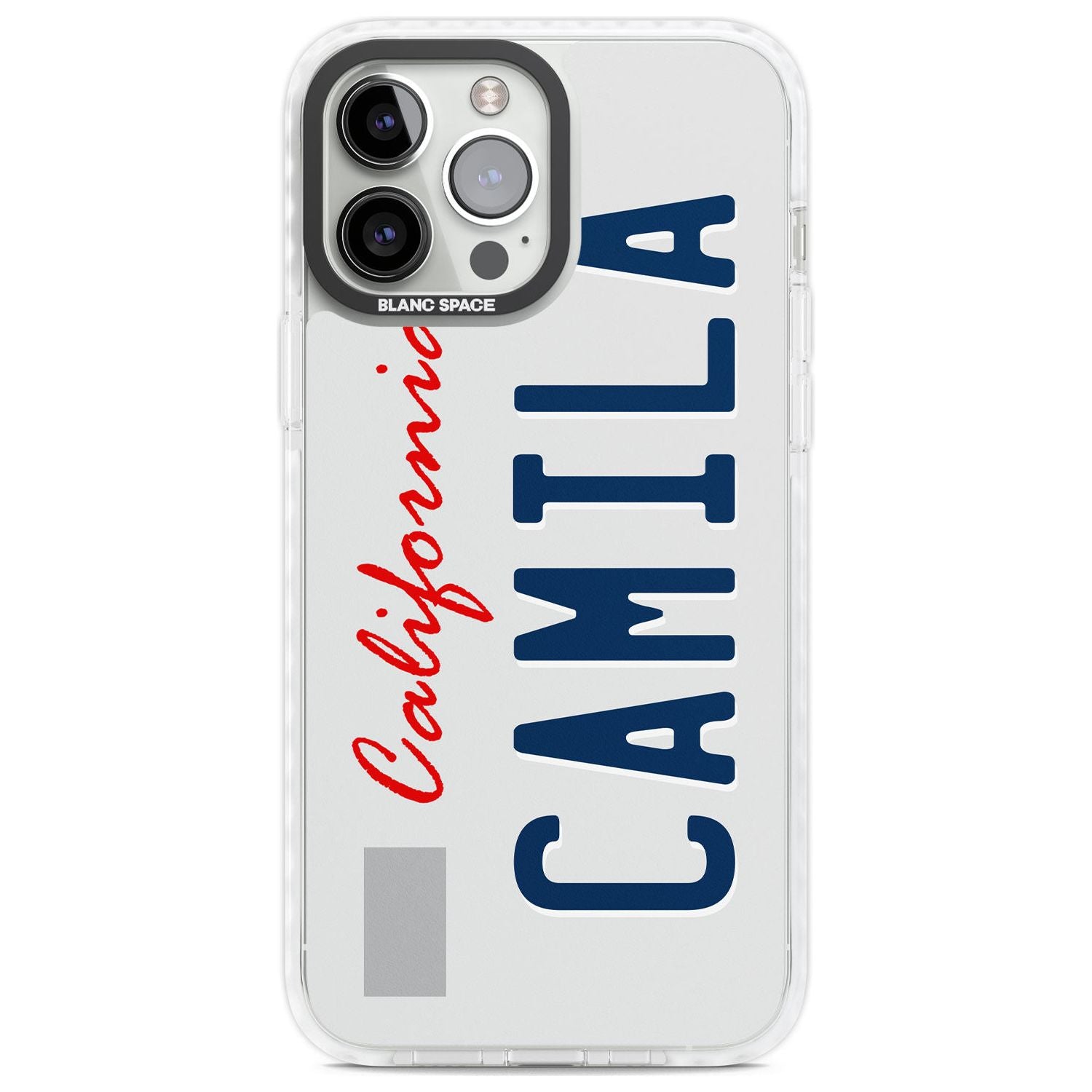 California License Plate Custom Phone Case iPhone 13 Pro Max / Impact Case,iPhone 14 Pro Max / Impact Case Blanc Space