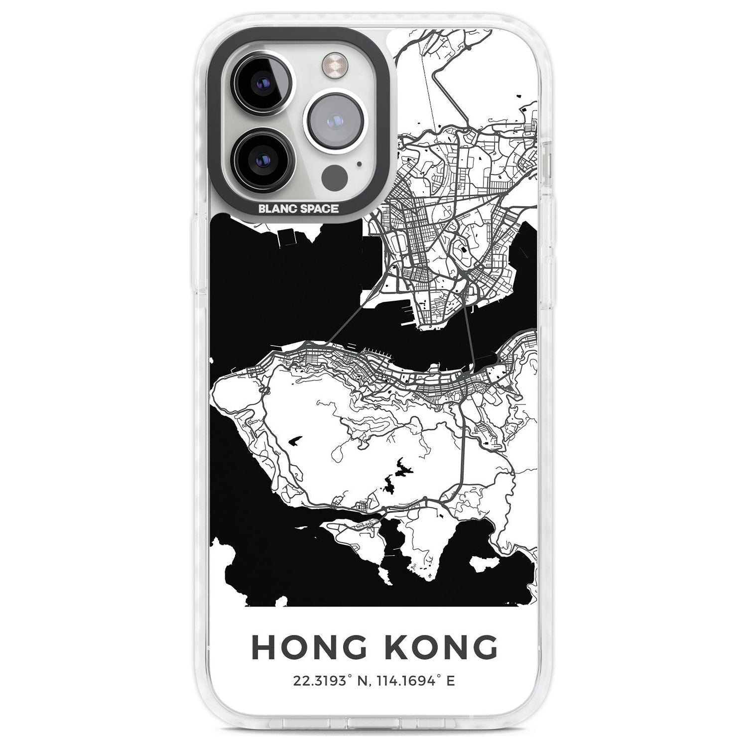 Map of Hong Kong Phone Case iPhone 13 Pro Max / Impact Case,iPhone 14 Pro Max / Impact Case Blanc Space