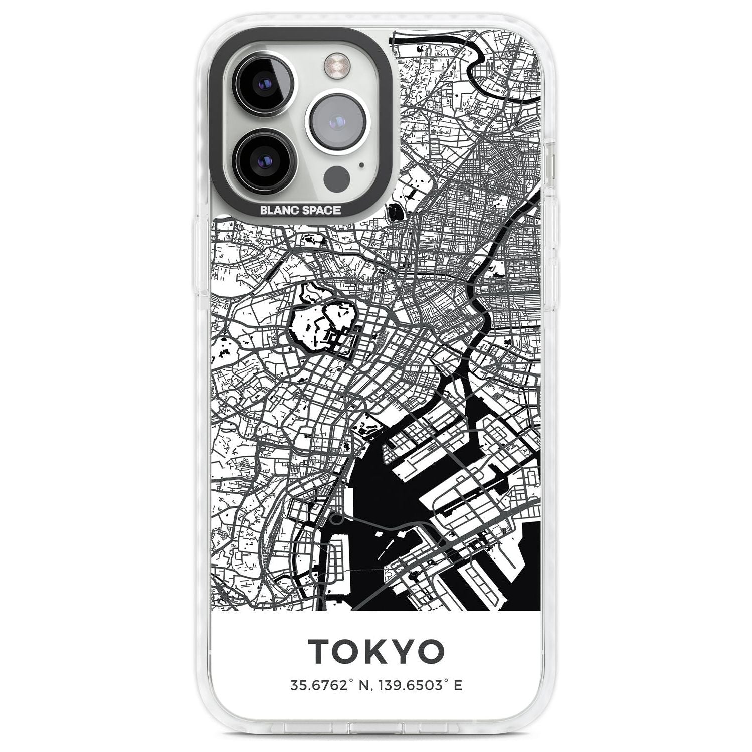 Map of Tokyo, Japan Phone Case iPhone 13 Pro Max / Impact Case,iPhone 14 Pro Max / Impact Case Blanc Space