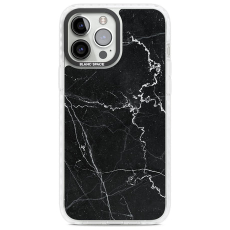 Bold Black Marble with White Texture Phone Case iPhone 13 Pro Max / Impact Case,iPhone 14 Pro Max / Impact Case Blanc Space