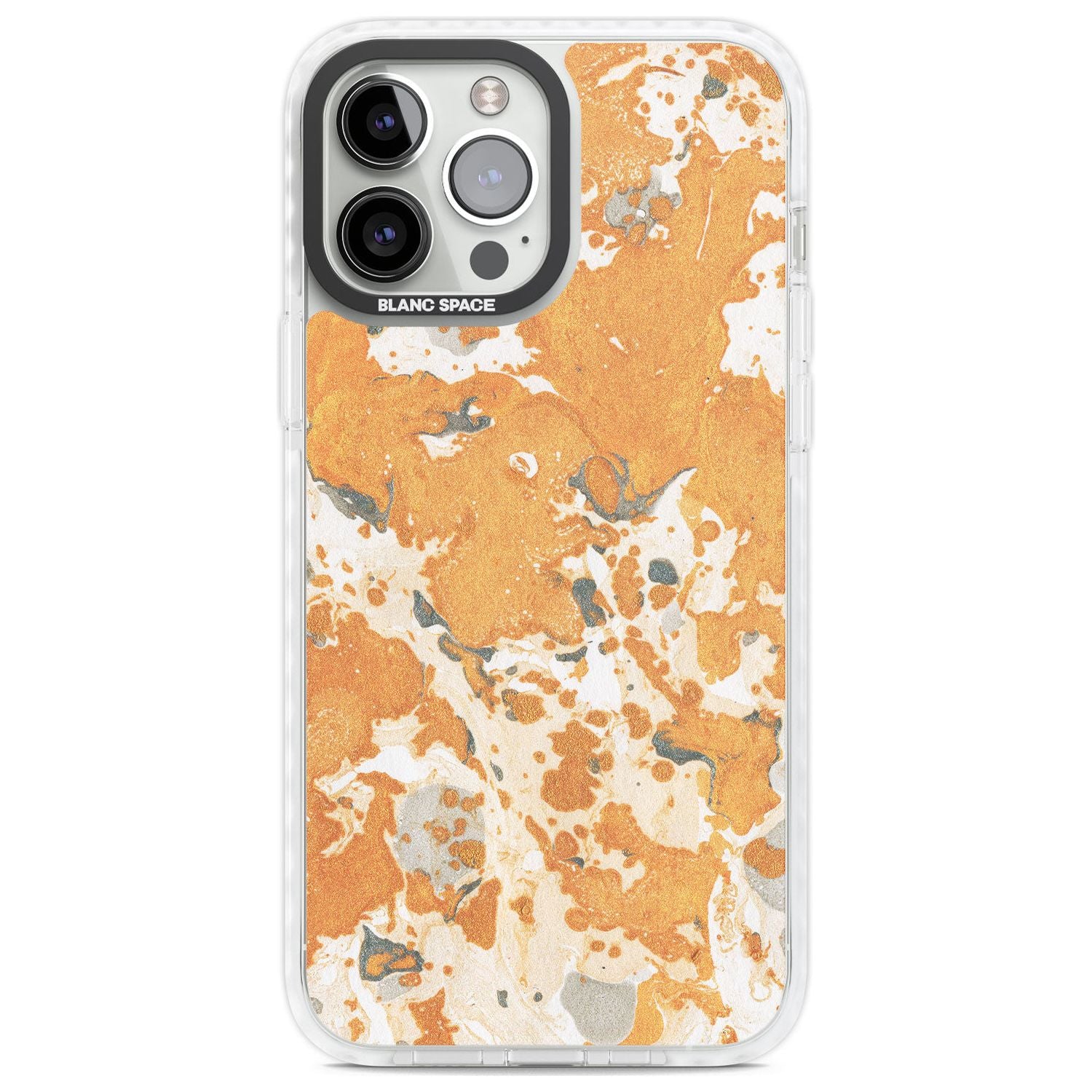 Orange Marbled Paper Pattern Phone Case iPhone 13 Pro Max / Impact Case,iPhone 14 Pro Max / Impact Case Blanc Space