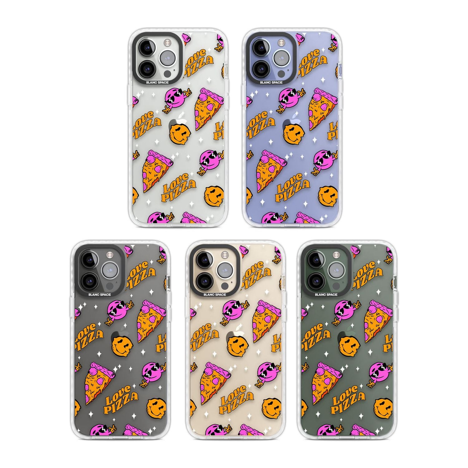 Psychedelic Love Pizza Pattern (Clear)