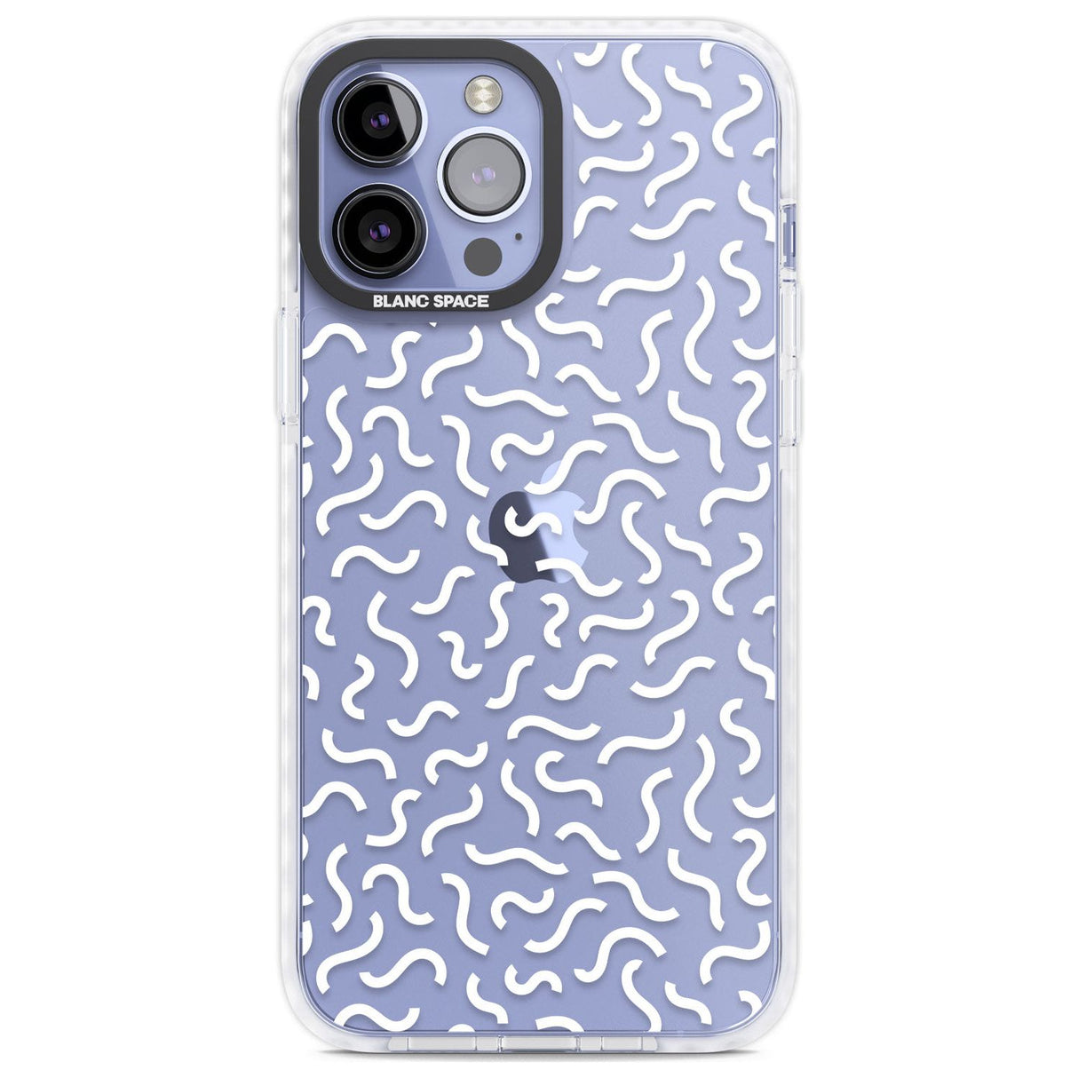 White Wavy Squiggles Memphis Retro Pattern Design