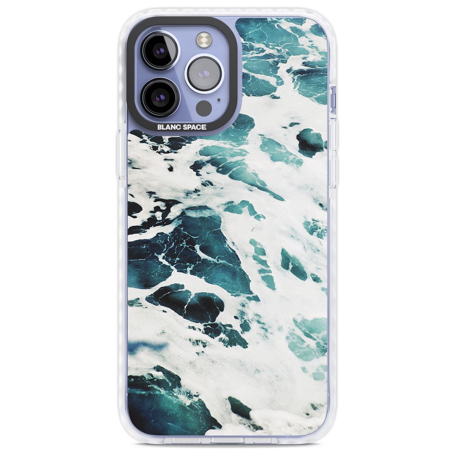 Ocean Waves Photograph Phone Case iPhone 13 Pro Max / Impact Case,iPhone 14 Pro Max / Impact Case Blanc Space