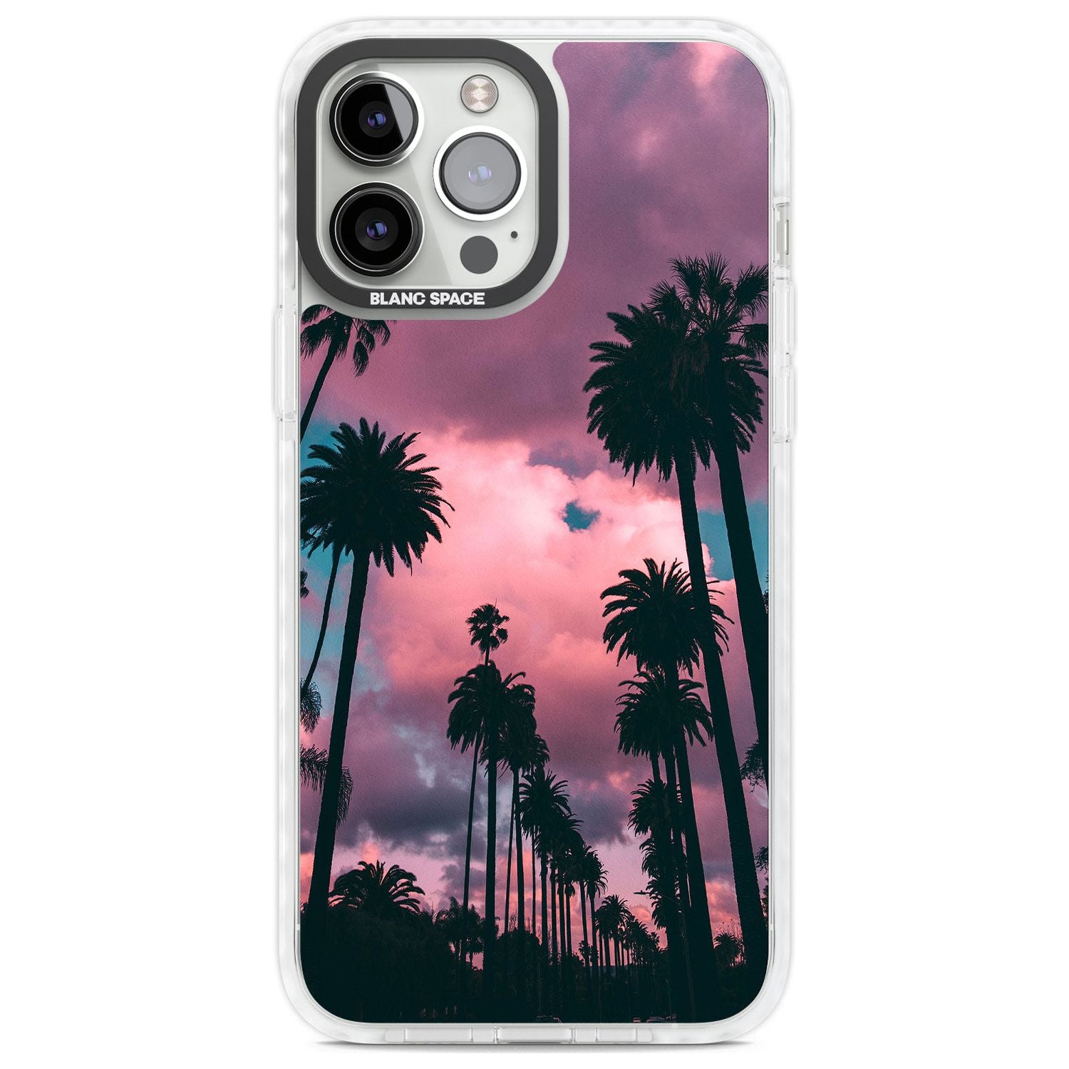 Palm Tree Sunset Photograph Phone Case iPhone 13 Pro Max / Impact Case,iPhone 14 Pro Max / Impact Case Blanc Space