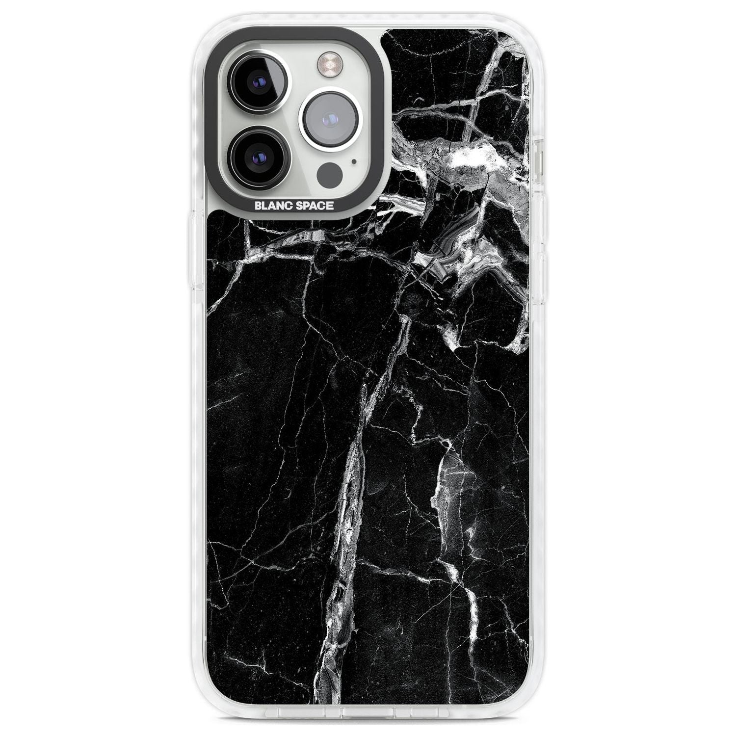 Black Onyx Marble Texture Phone Case iPhone 13 Pro Max / Impact Case,iPhone 14 Pro Max / Impact Case Blanc Space