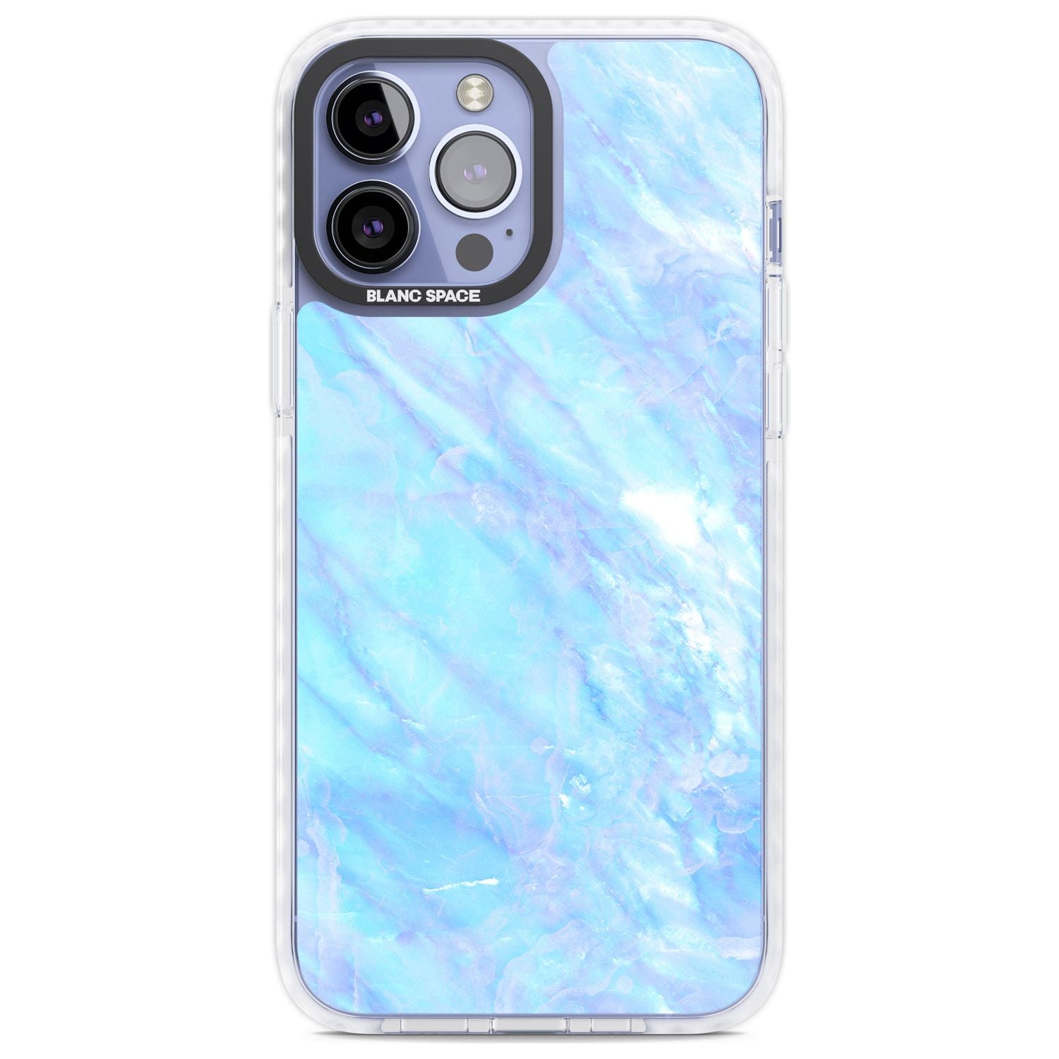 Iridescent Crystal Marble Phone Case iPhone 13 Pro Max / Impact Case,iPhone 14 Pro Max / Impact Case Blanc Space