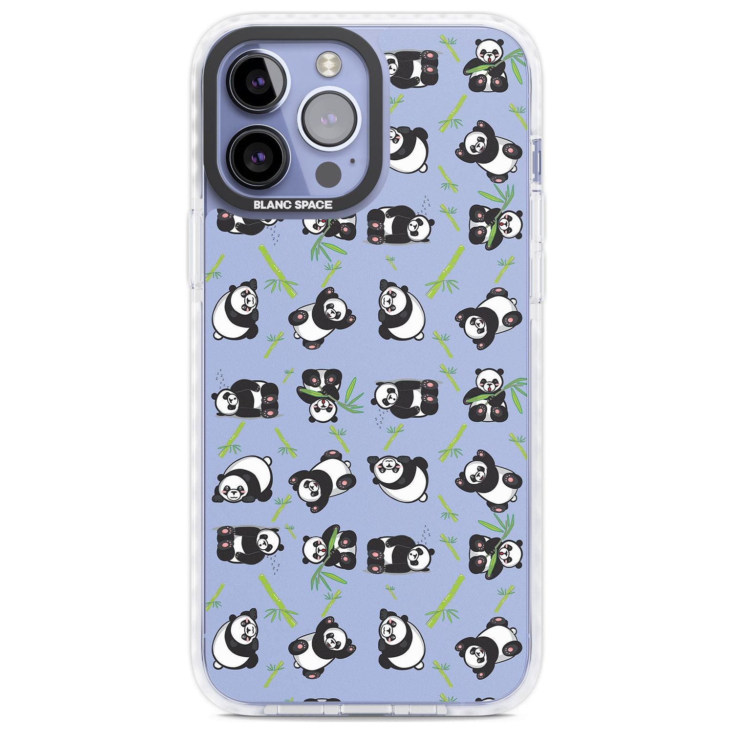 Panda Pattern Phone Case iPhone 13 Pro Max / Impact Case,iPhone 14 Pro Max / Impact Case Blanc Space