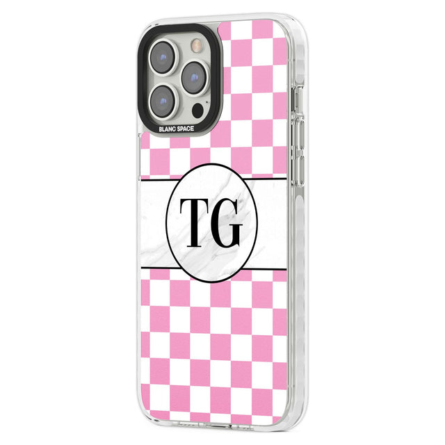 Personalised Monogrammed Pink Check Phone Case iPhone 15 Pro Max / Black Impact Case,iPhone 15 Plus / Black Impact Case,iPhone 15 Pro / Black Impact Case,iPhone 15 / Black Impact Case,iPhone 15 Pro Max / Impact Case,iPhone 15 Plus / Impact Case,iPhone 15 Pro / Impact Case,iPhone 15 / Impact Case,iPhone 15 Pro Max / Magsafe Black Impact Case,iPhone 15 Plus / Magsafe Black Impact Case,iPhone 15 Pro / Magsafe Black Impact Case,iPhone 15 / Magsafe Black Impact Case,iPhone 14 Pro Max / Black Impact Case,iPhone 1