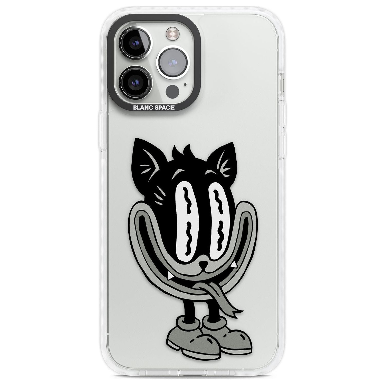 Faded Feline Phone Case iPhone 13 Pro Max / Impact Case,iPhone 14 Pro Max / Impact Case Blanc Space