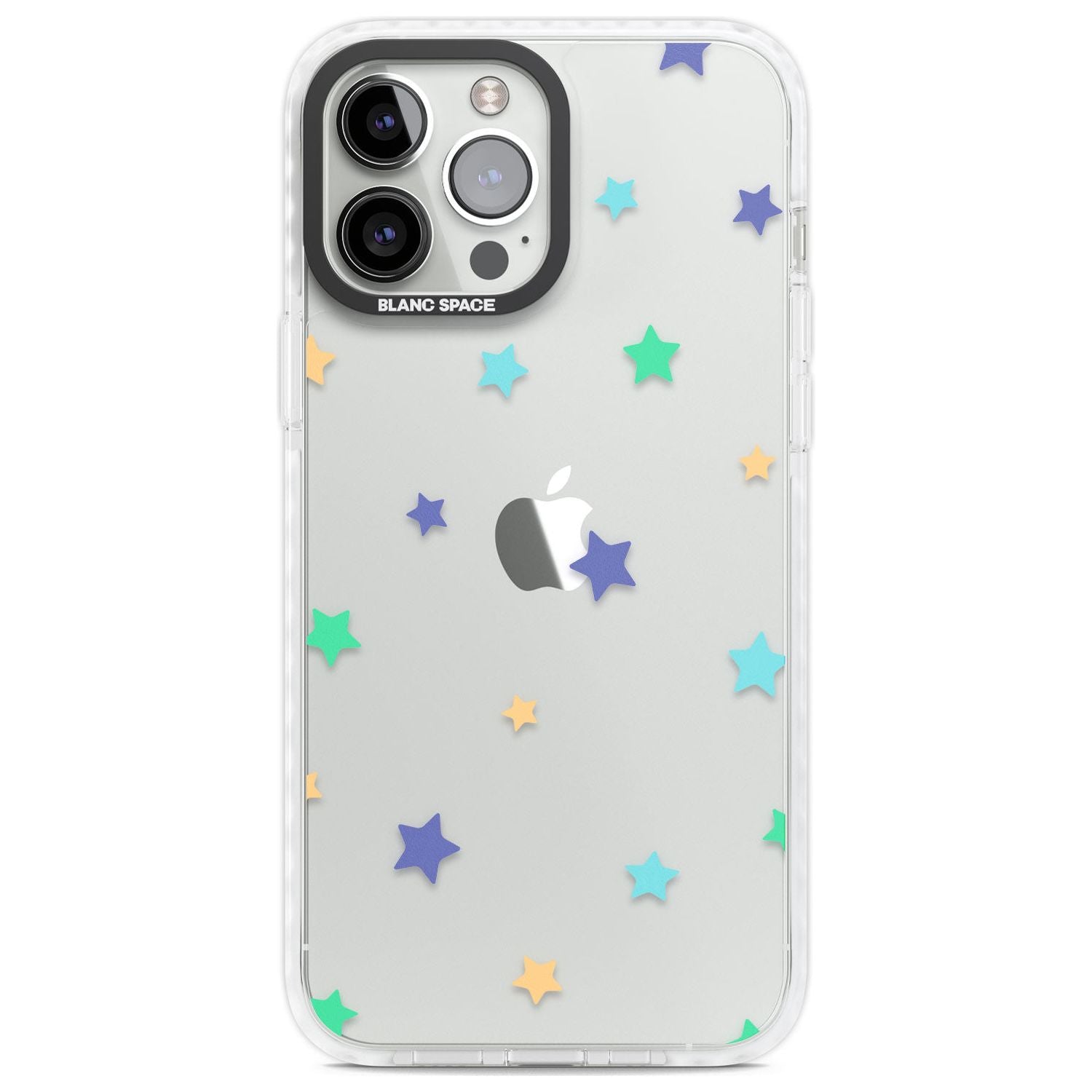 Pastel Stars Pattern Phone Case iPhone 13 Pro Max / Impact Case,iPhone 14 Pro Max / Impact Case Blanc Space