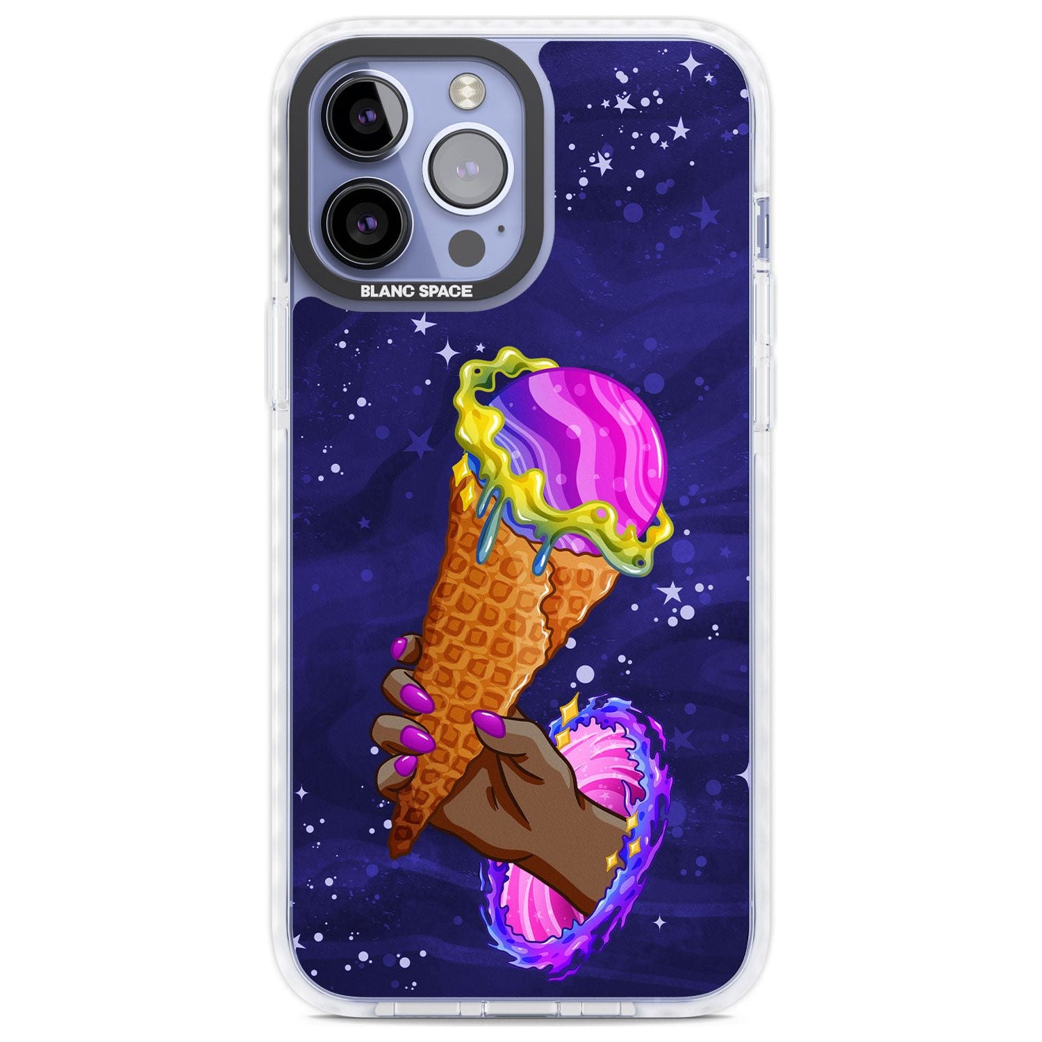Interdimensional Ice Cream Phone Case iPhone 13 Pro Max / Impact Case,iPhone 14 Pro Max / Impact Case Blanc Space