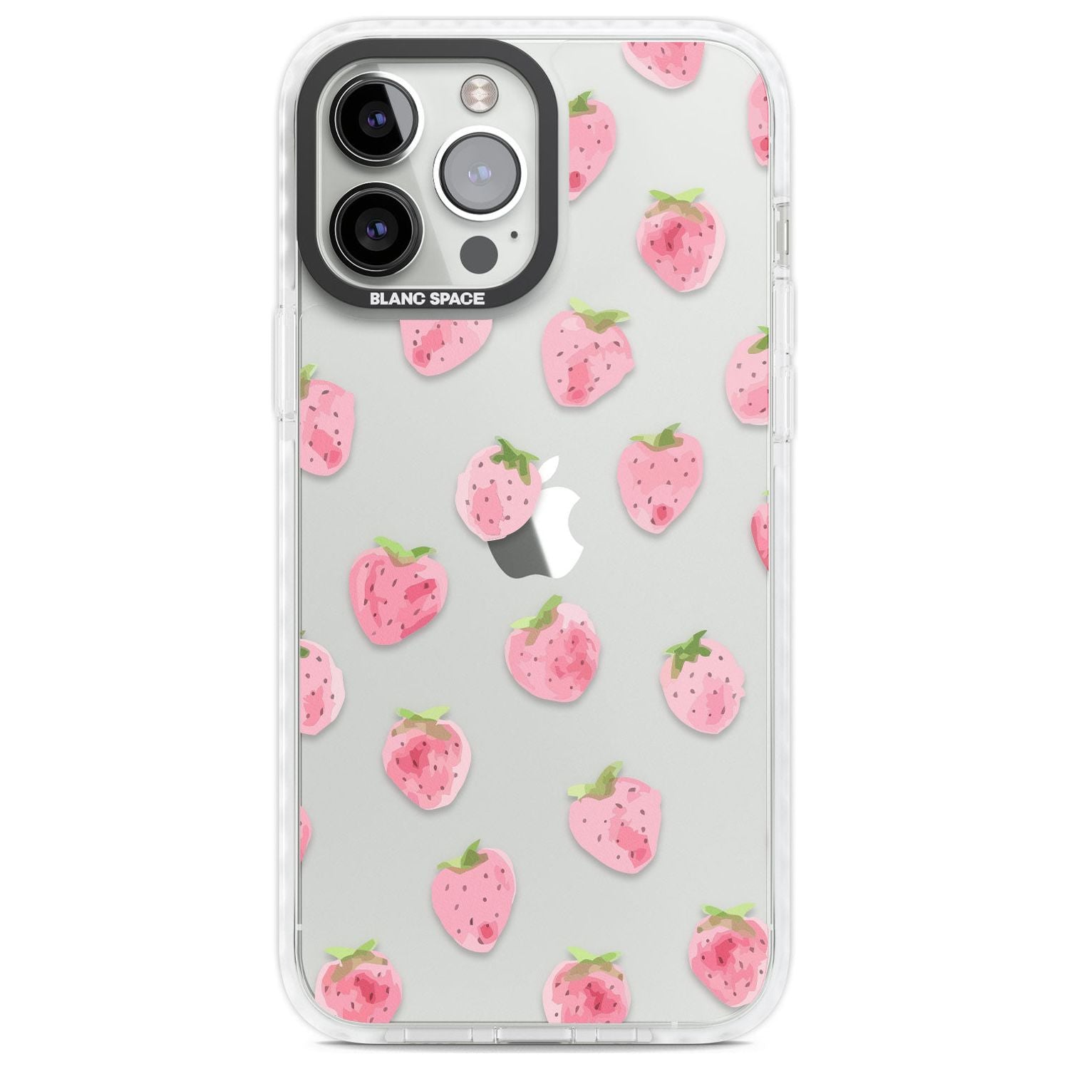 Classic Strawberry Phone Case iPhone 13 Pro Max / Impact Case,iPhone 14 Pro Max / Impact Case Blanc Space