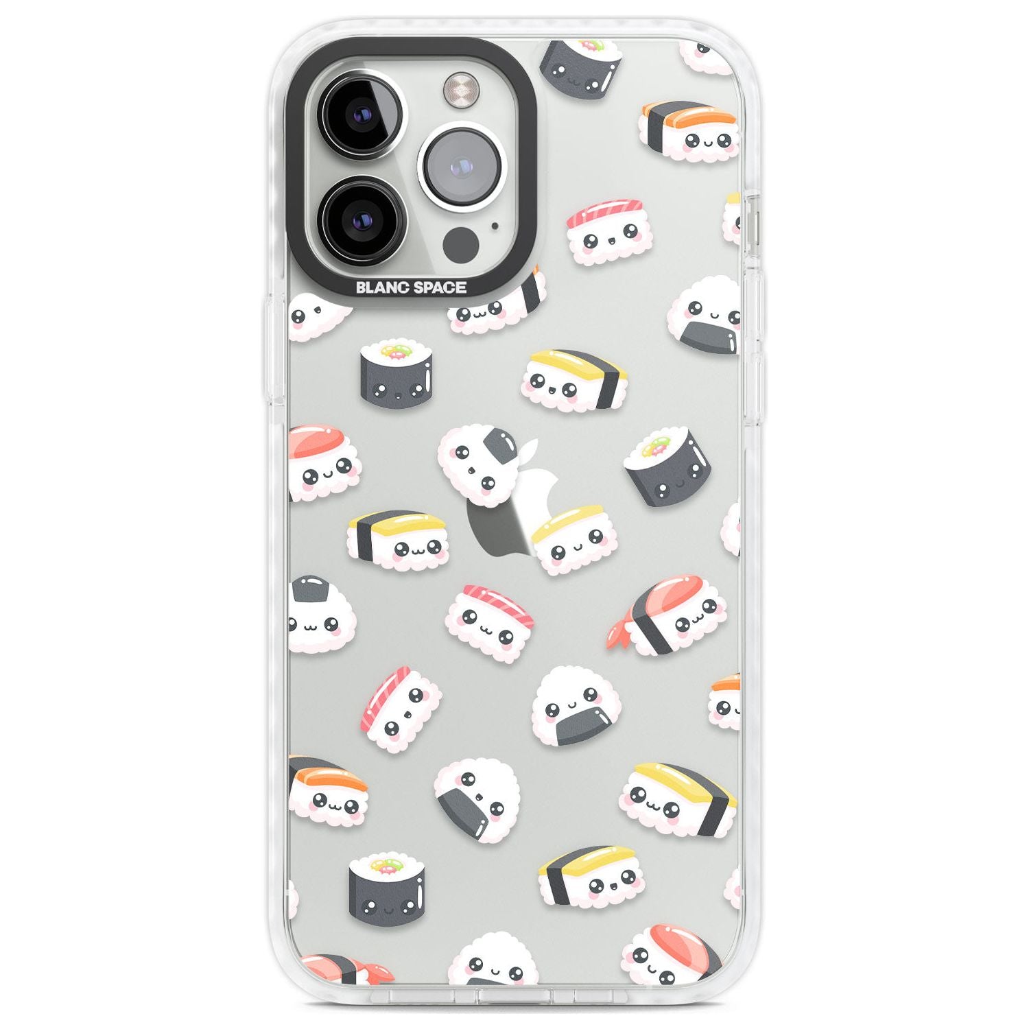 Kawaii Sushi & Rice Phone Case iPhone 13 Pro Max / Impact Case,iPhone 14 Pro Max / Impact Case Blanc Space
