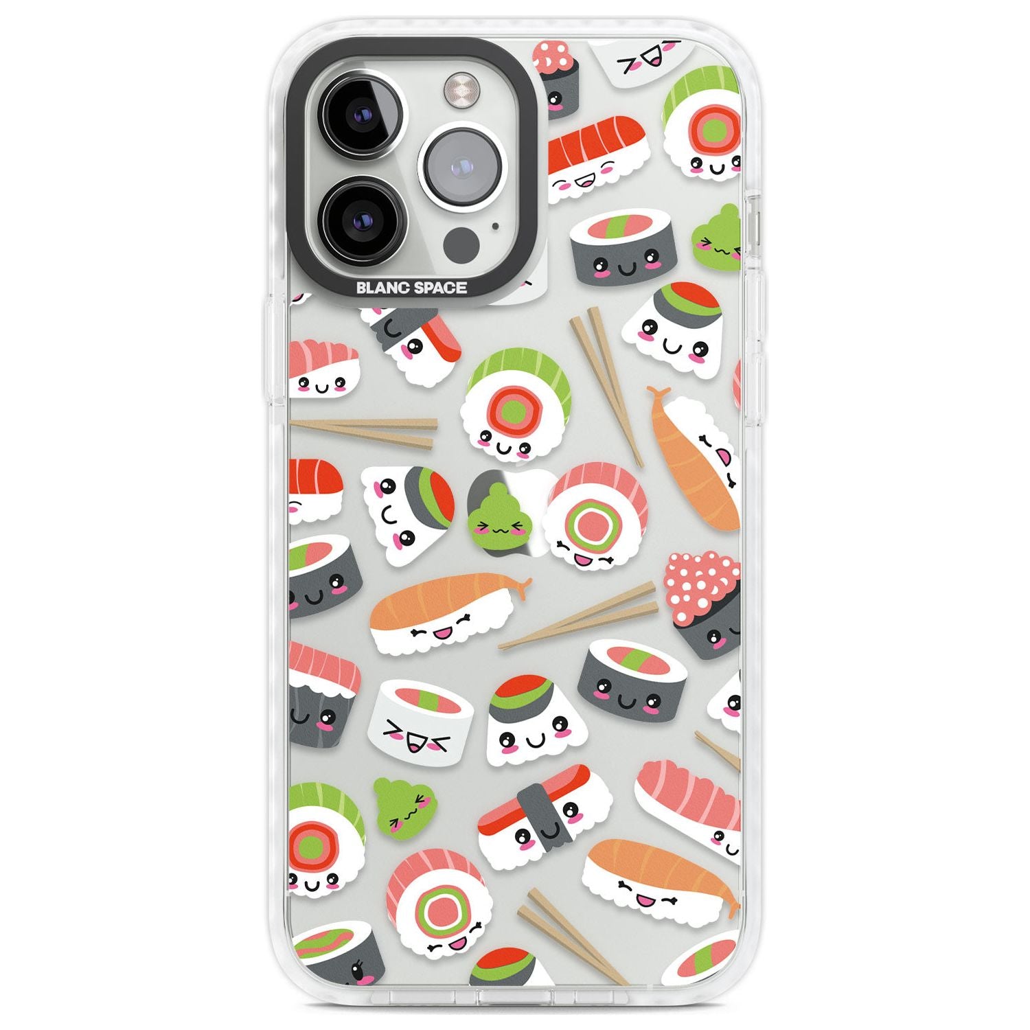 Kawaii Sushi Mix Phone Case iPhone 13 Pro Max / Impact Case,iPhone 14 Pro Max / Impact Case Blanc Space