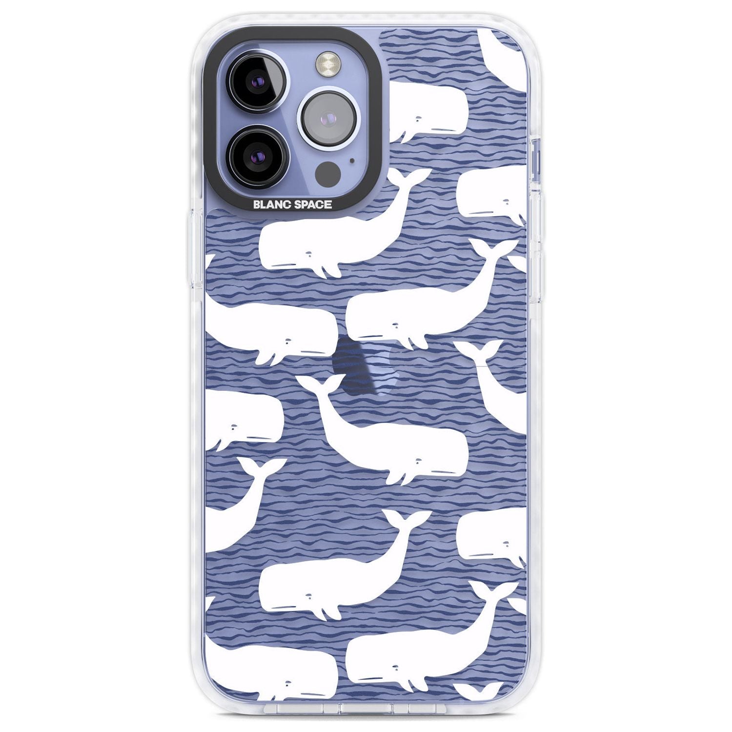 Cute Whales (Transparent) Phone Case iPhone 13 Pro Max / Impact Case,iPhone 14 Pro Max / Impact Case Blanc Space