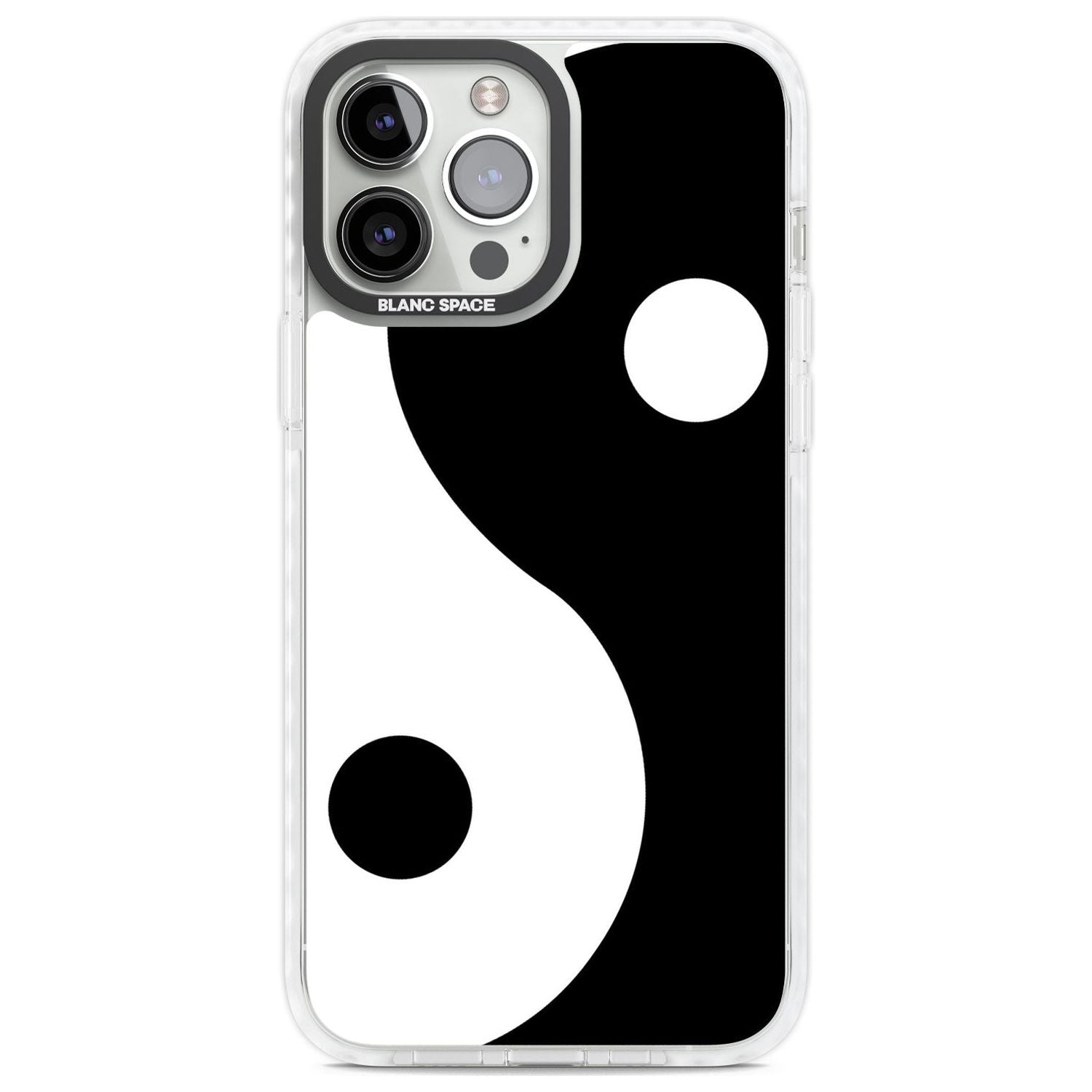 Large Yin Yang Phone Case iPhone 13 Pro Max / Impact Case,iPhone 14 Pro Max / Impact Case Blanc Space