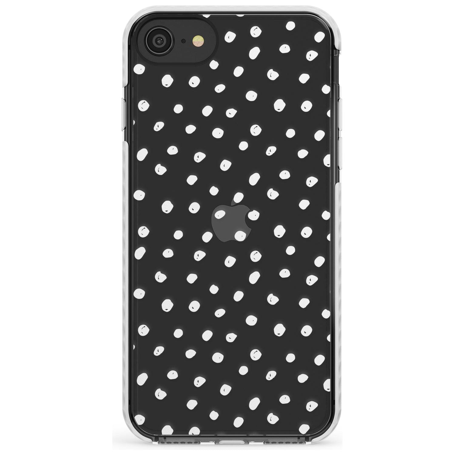 Messy White Dot Pattern Slim TPU Phone Case for iPhone SE 8 7 Plus