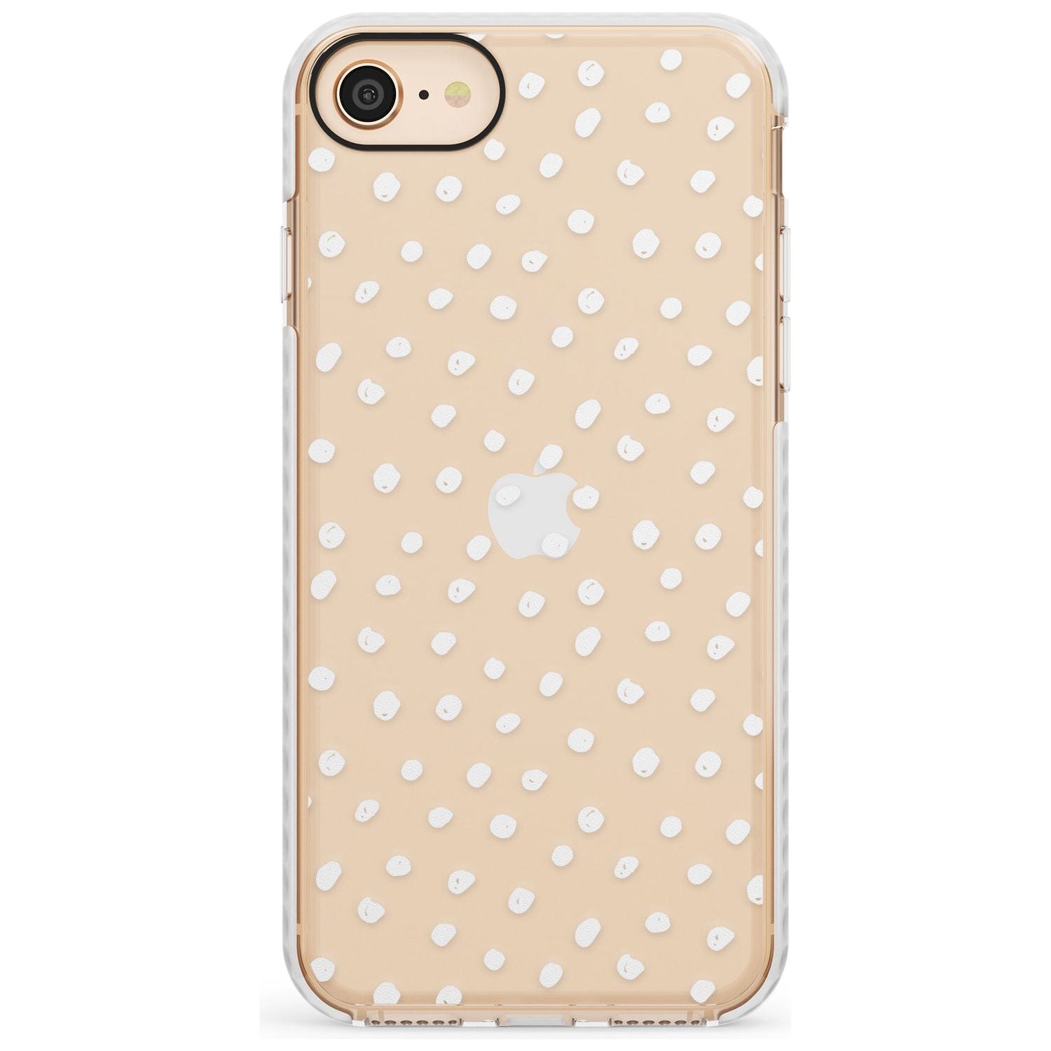 Messy White Dot Pattern Slim TPU Phone Case for iPhone SE 8 7 Plus