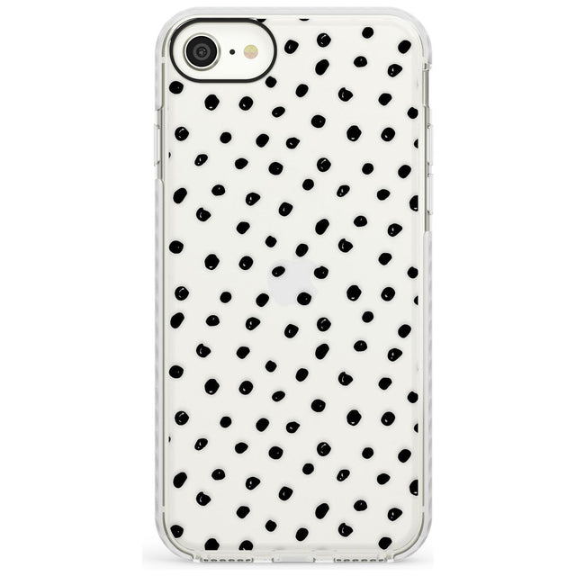 Messy Black Dot Pattern Slim TPU Phone Case for iPhone SE 8 7 Plus