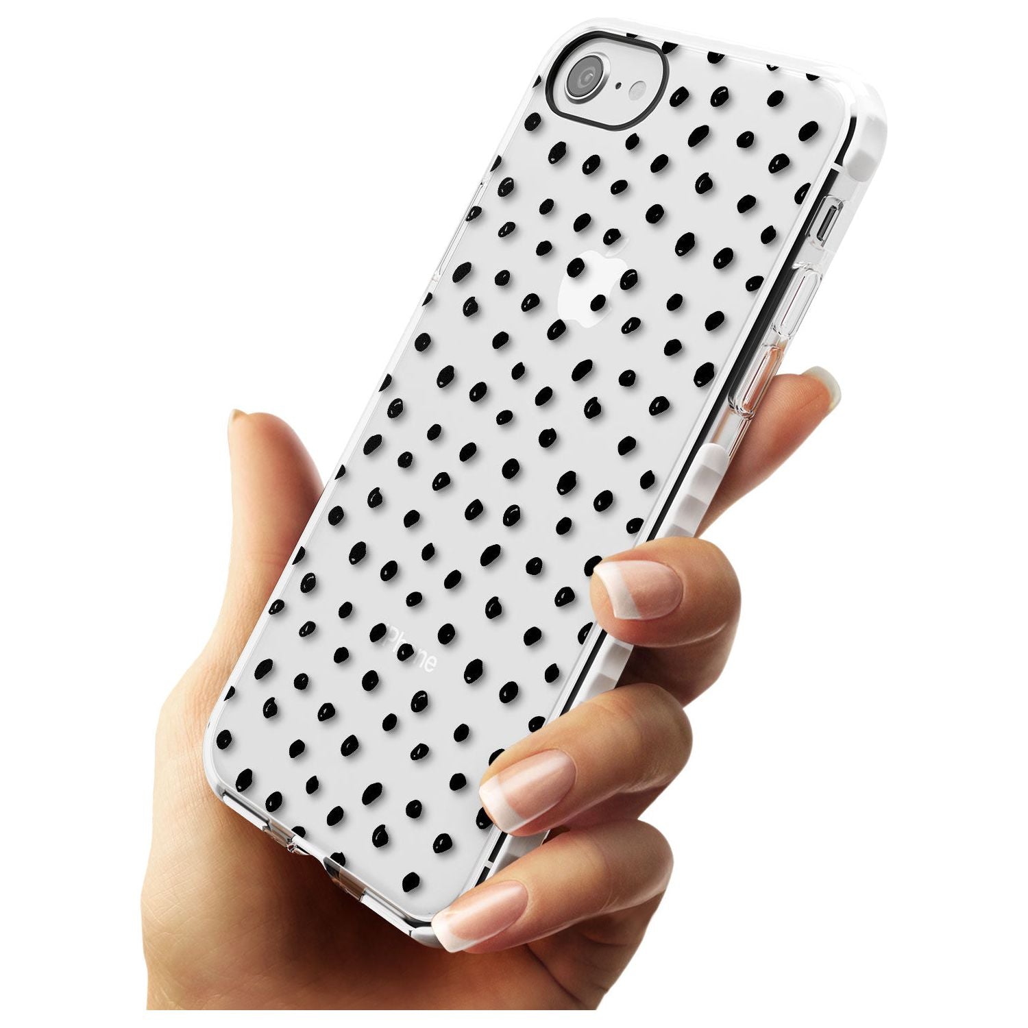 Messy Black Dot Pattern Slim TPU Phone Case for iPhone SE 8 7 Plus