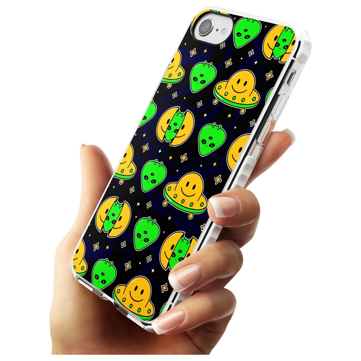 Alien Head Pattern Impact Phone Case for iPhone SE 8 7 Plus