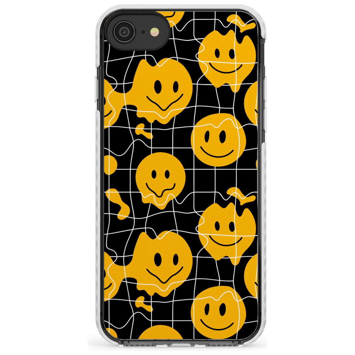 Acid Face Grid Pattern Impact Phone Case for iPhone SE 8 7 Plus