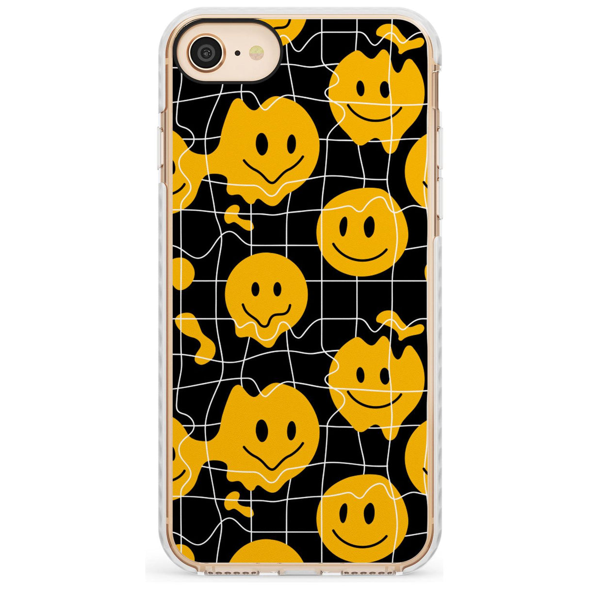 Acid Face Grid Pattern Impact Phone Case for iPhone SE 8 7 Plus