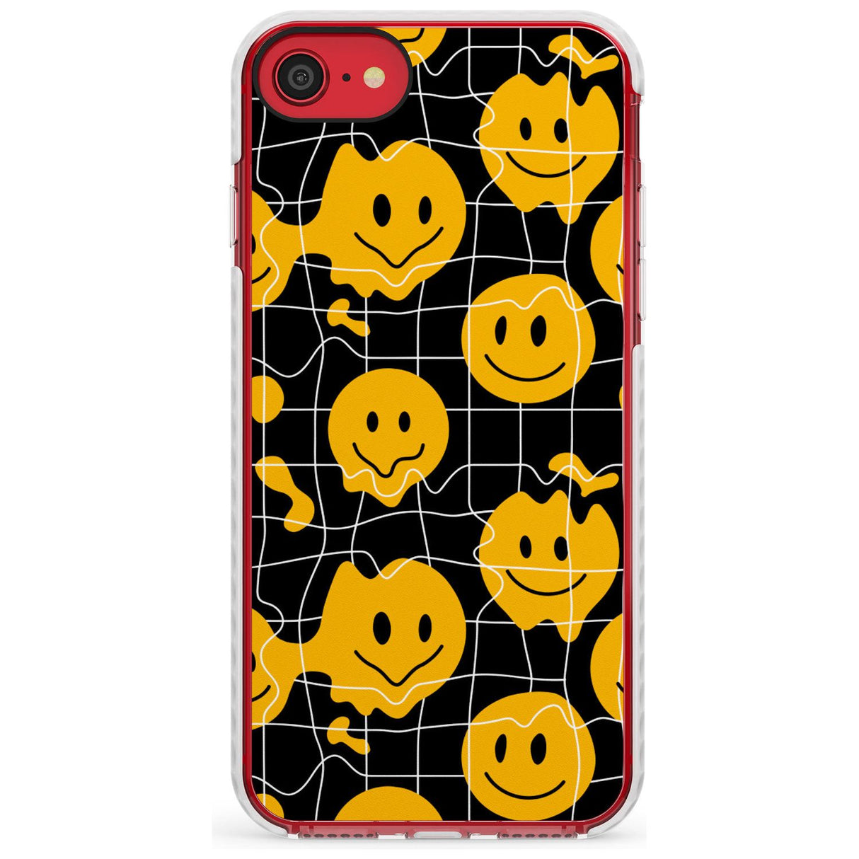 Acid Face Grid Pattern Impact Phone Case for iPhone SE 8 7 Plus